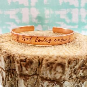 🆕 Not Today Satan Copper Cuff Bracelet